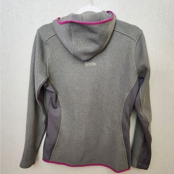 Spyder women's full-zip hooded sweater fleece-lined jacket Size LG - Picture 9 of 12